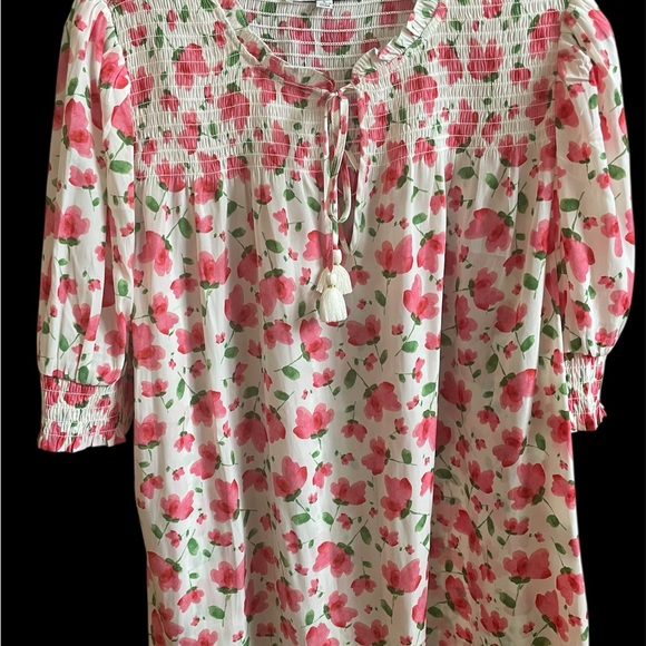 Democracy Floral Blouse - Rose + Olive Large - Picture 2 of 4